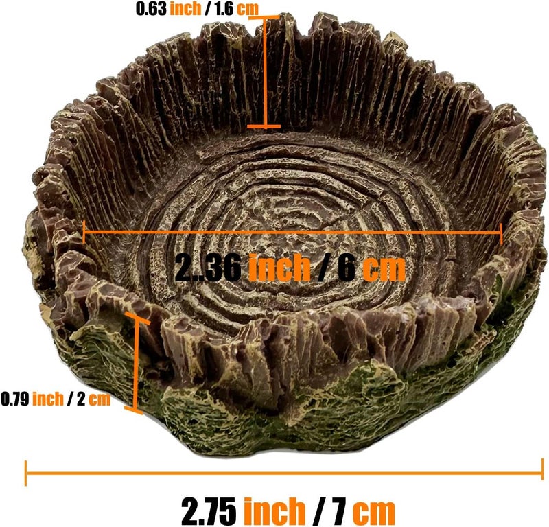 CATENEED Small Reptile Food Dish, 2 Pack Reptile Feeding Food Bowls for Bearded Dragon Gecko Lizard Frog Hermit Crab Snail Toad - Image 2
